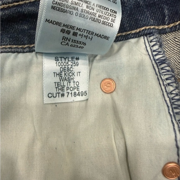 NWT MOTHER Jeans  high-rise, straight leg kick it jean in "Tell it to the Pope" - Picture 9 of 11